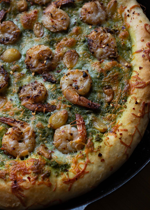 Shrimp Pesto Pizza