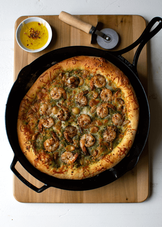 Shrimp Pesto Pizza