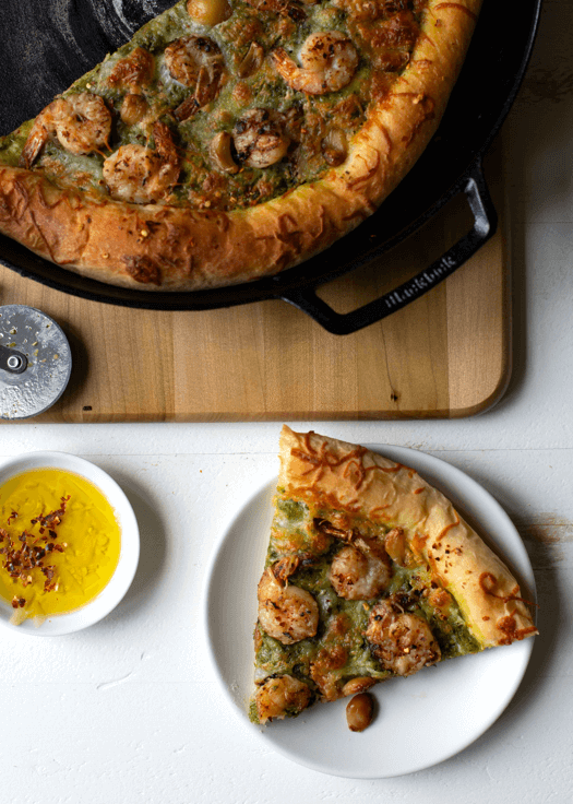 Shrimp Pesto Pizza