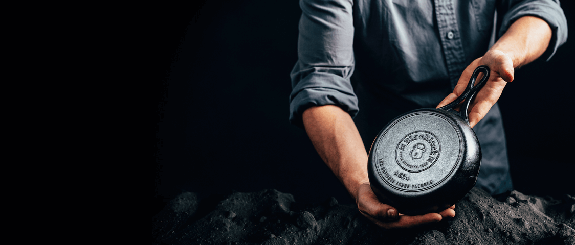 Man holding a skillet