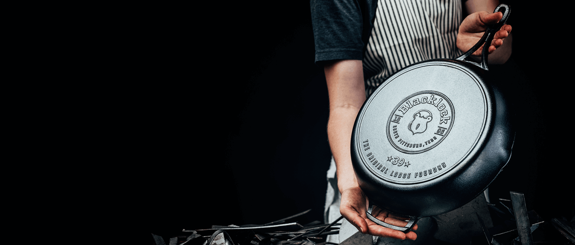 Man holding a skillet